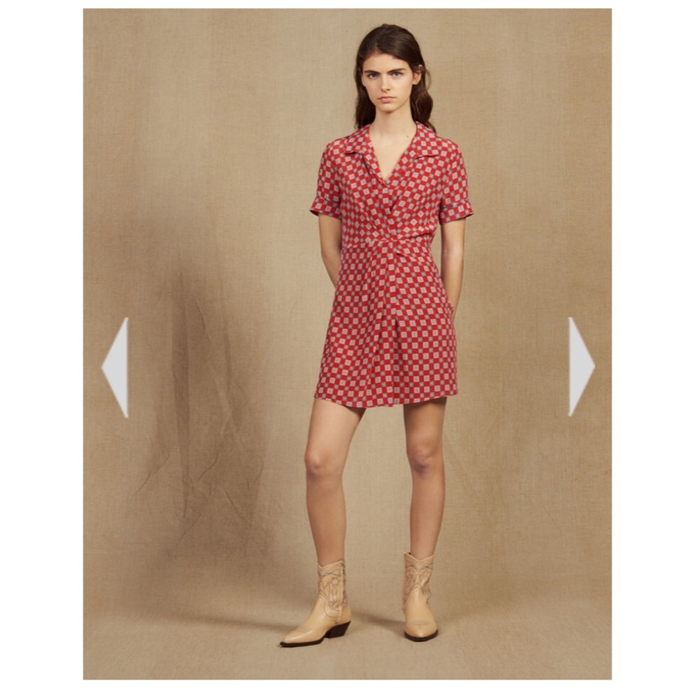 Sandro red silk dress